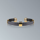 Trio Cable Black/Gold Bracelet