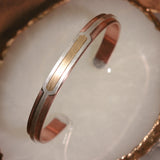 18K Gold & Silver Copper Base Bangle 7mm