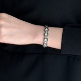 SABONA black horseshoe magnetic chain bracelet styled on the wrist