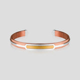 18K Gold & Silver Copper Base Bangle 7mm