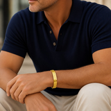 Man wearing SABONA Olympia Gold 9mm Copper Bracelet