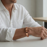 SABONA Plain Copper Bracelet 9mm worn on a man's wrist