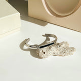 White Gold Plated Epoxy Fashion Bangle #F-WE