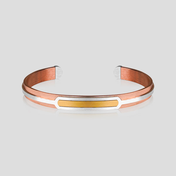 18K Gold & Silver Copper Base Bangle 7mm