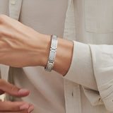 Grey Carbon Fibre Stainless Bracelet