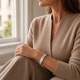 Woman wearing SABONA Regency Silver 9mm Copper Bracelet