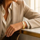 Woman wearing SABONA Windsor Gold 9mm Copper Bracelet
