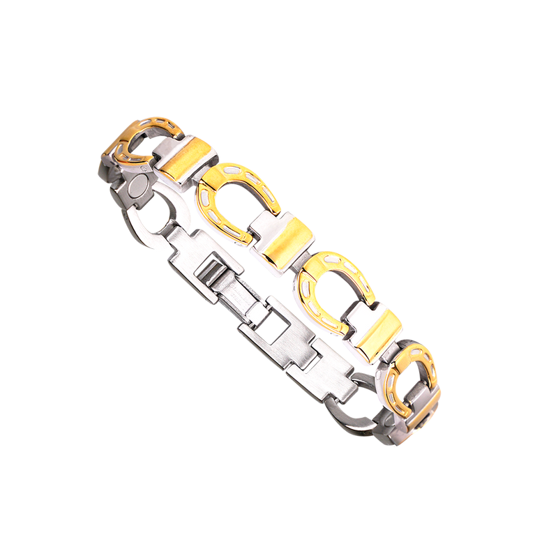 Ladies Gold Horseshoe Duet Bracelet