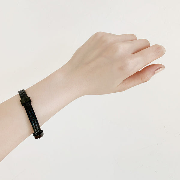 Trio Cable Black/Black Bracelet