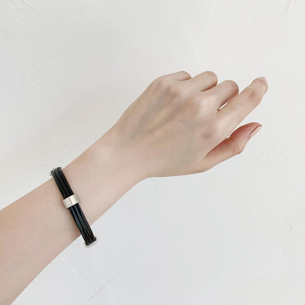 Trio Cable Black/Satin Bracelet