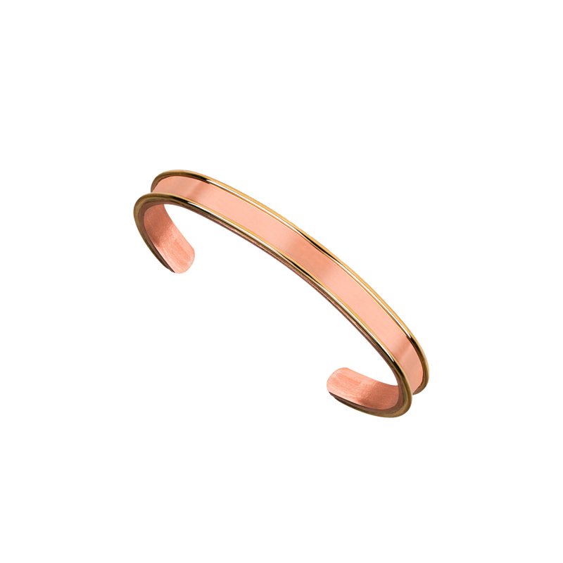 18K Gold, Copper base bangle 7mm