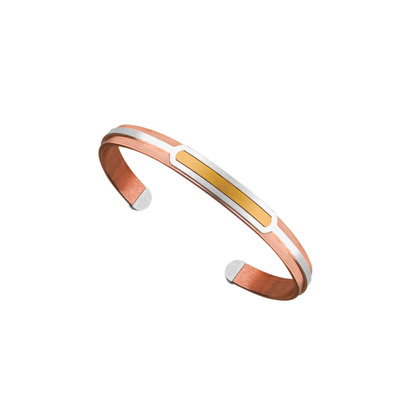 18K Gold & Silver Copper Base Bangle 7mm