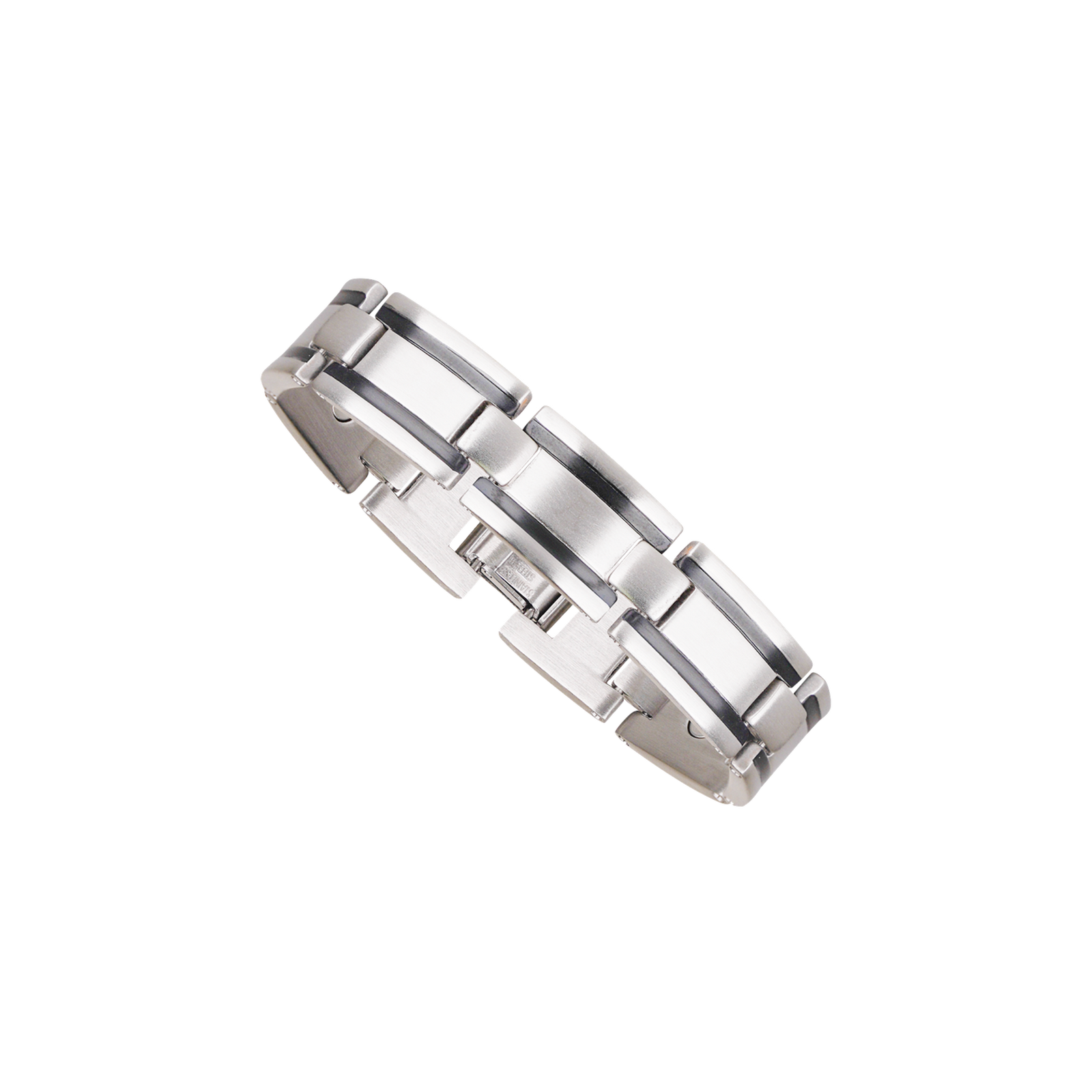 ISAAC REINA CURVED COATED BRACELET BLACK Black rubber