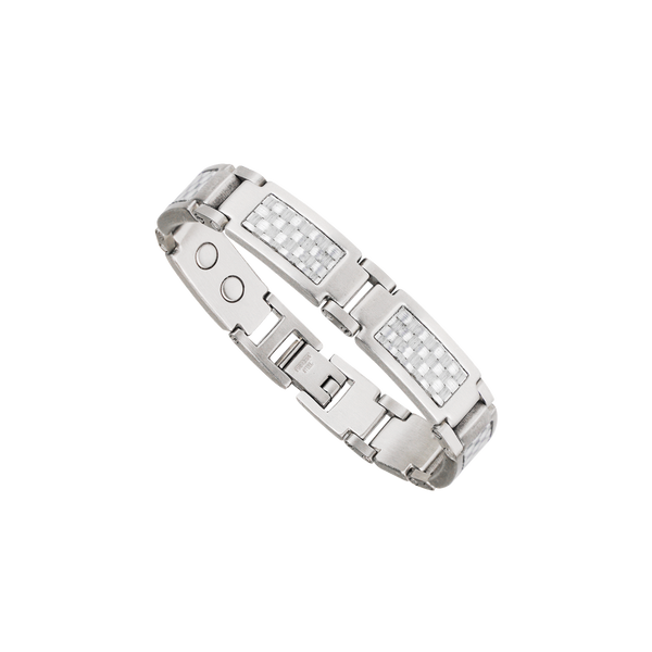 Grey Carbon Fibre Stainless Bracelet