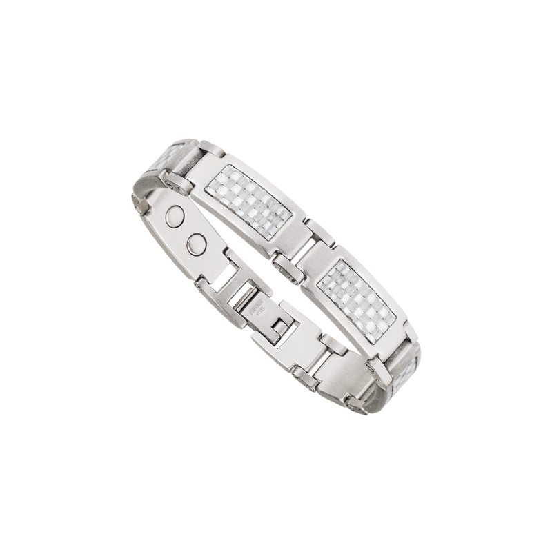 Grey Carbon Fibre Stainless Bracelet