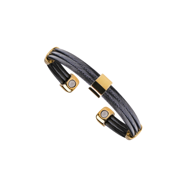 Trio Cable Black/Gold Bracelet